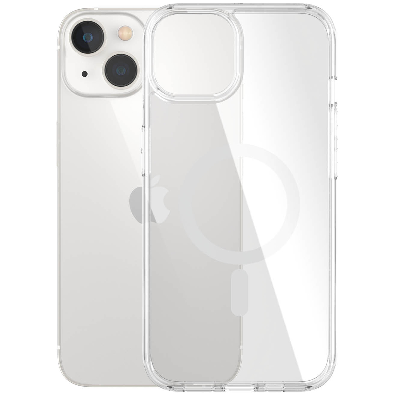 Etui antybakteryjne PanzerGlass HardCase MagSafe do iPhone 14 / 13, przezroczysto-białe